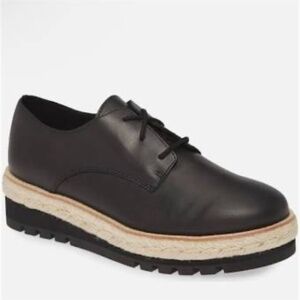 Eileen Fisher Everly Derby Leather Shoes sz 10M BLK